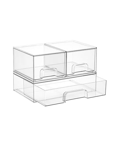 Vtopmart Clear Stackable Storage Drawers Set of 5, Plastic - Image 2