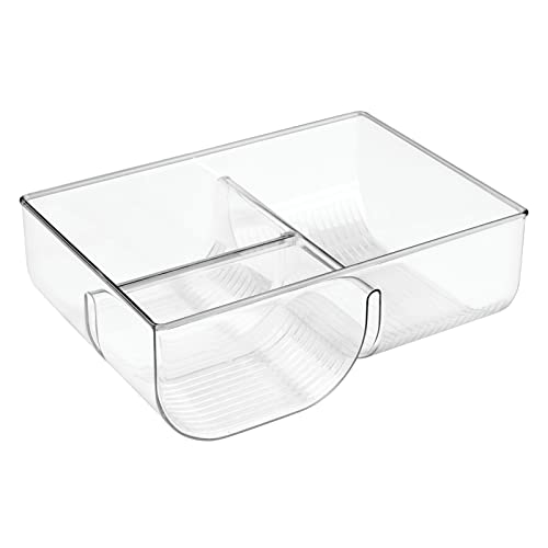 mDesign Food Storage Container Lid Holder, 3-Compartment Plastic - Image 7