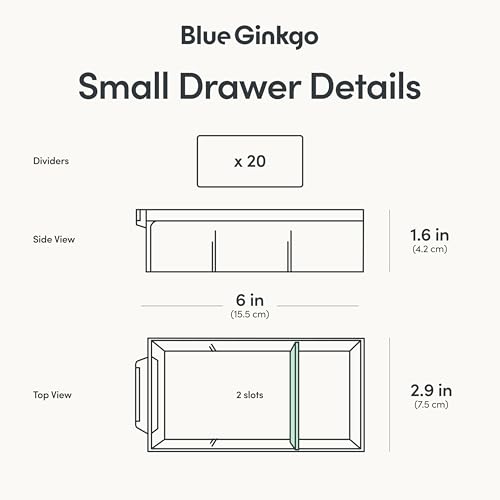 Blue Ginkgo 20-Drawer Storage Cabinet Organizer, Grey - Image 5