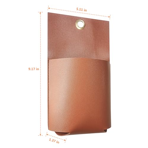 2 pcs Leather Wall-Mounted Hanging Bag Organizer, Soft Leather - Image 4