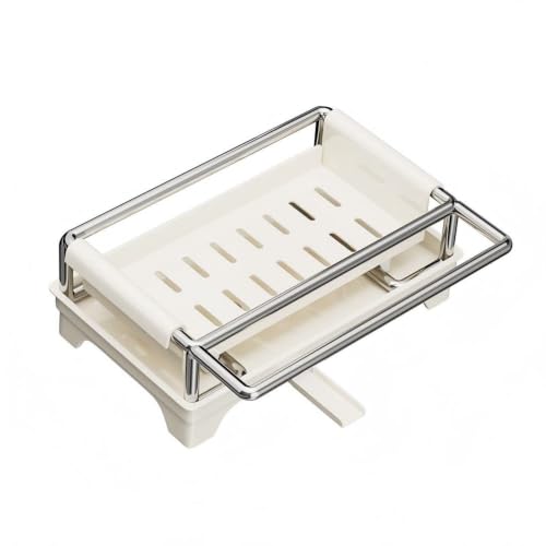 Narrow Kitchen Sink Caddy, Cream White, Sponge Holder - Image 7