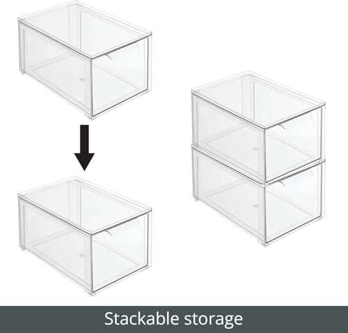 mDesign Plastic Stackable Bathroom Storage with Pull | All Products - Image 5