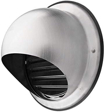 calimaero® KWG 5 inch Round Stainless Steel Ventilation Grill Hood with Rubber Seal Fits only with Metal Ducts