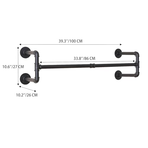 Industrial Pipe Clothes Rack Wall Mounted,Heavy Duty - Image 4