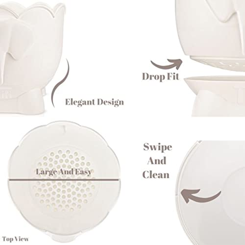 Bath Toy Storage - Off-White - 2 Piece Baby Bathtub Toy - Image 6