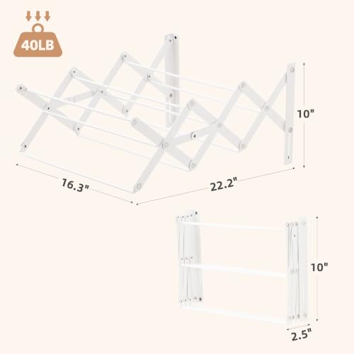 STORAGE MANIAC Wall Mounted Clothes Drying Rack | Home Organization - Image 4