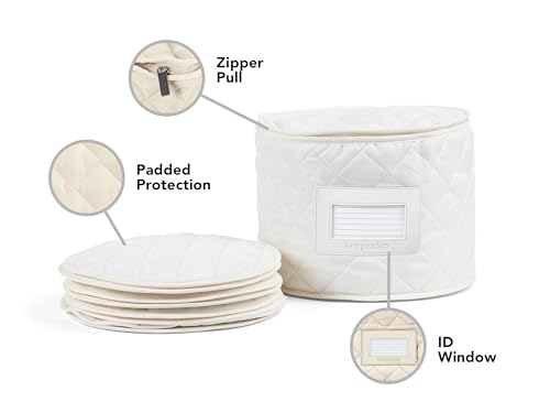 Covermates Dish Storage Case, 9" Diameter x 7"H, Cream - Image 3