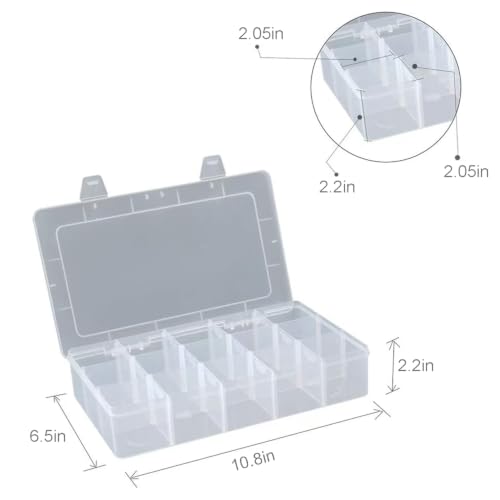 Clear Plastic Organizer Box with Adjustable Dividers, 15 - Image 4
