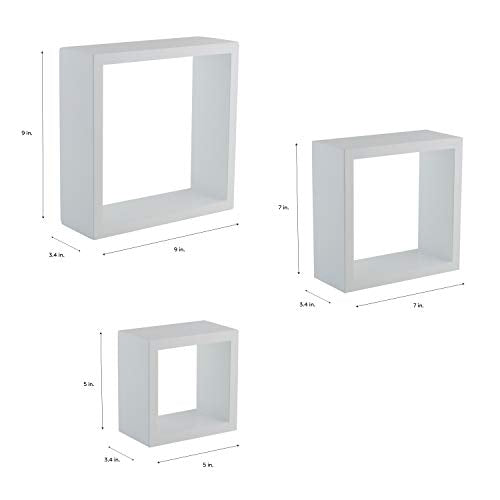 Organize It All Wall Mounted Floating Cube Shelves (Set of 3) - Image 4