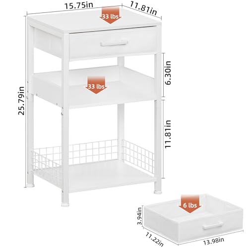 Lerliuo Printer Stand with Storage, 3-Tier Printer Table,White - Image 4