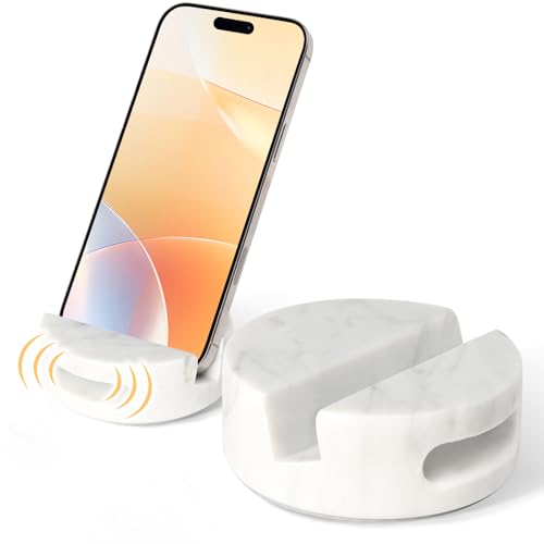 CHISELED ST DF SK Elegant and Versatile White Marble Phone Stand - Image 2