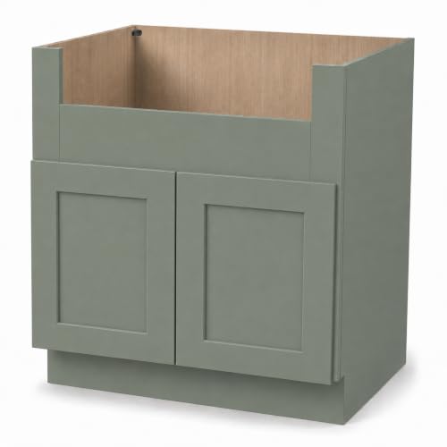 36" Solid Wood Farmhouse Under Sink Base Cabinet Storage Jade - Image 2
