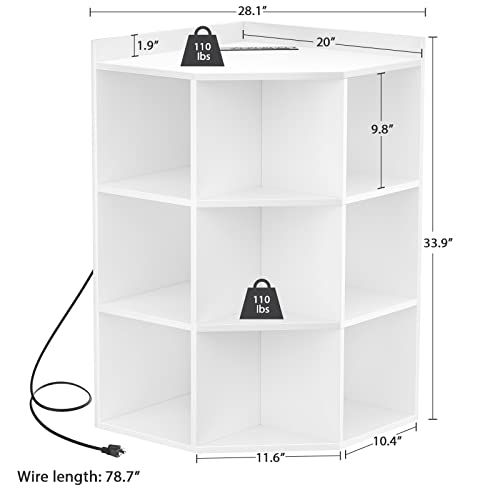 Aheaplus Corner Cabinet, Corner Storage with USB Ports - Image 4