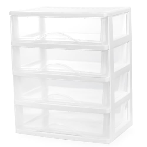 BYCY Plastic Stackable Storage 4 Drawers, White Bath | All Products - Image 2