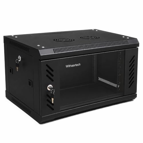 6U Wall Mount Server Rack Cabinet, Lockable Glass Door - Image 2