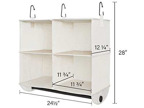 StorageWorks Hanging Closet Organizer with Rod, 4 Sections - Image 4