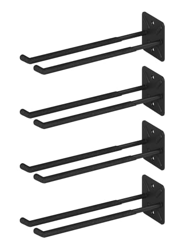 HJW 4 Pack Metal Wall Mount Garage Double Storage Hooks - Image 2
