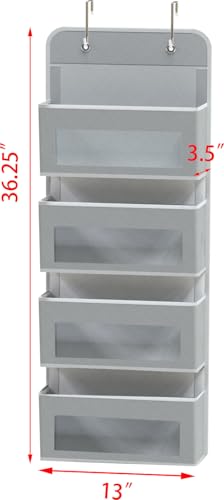 Simple Houseware 4 Clear Window Pocket Over Door Hanging - Image 3