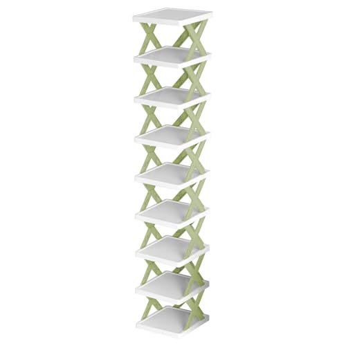 9Tier Narrow Entryway Shoe Rack Plastic Vertical Shoe Organizer - Image 4
