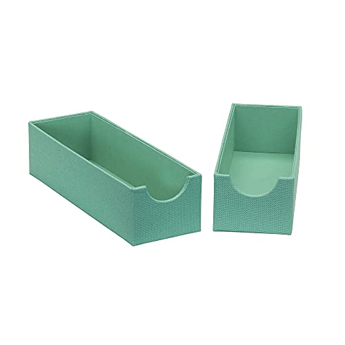 Household Essentials Teal Narrow Deep Drawer Organizer Boxes - Image 2