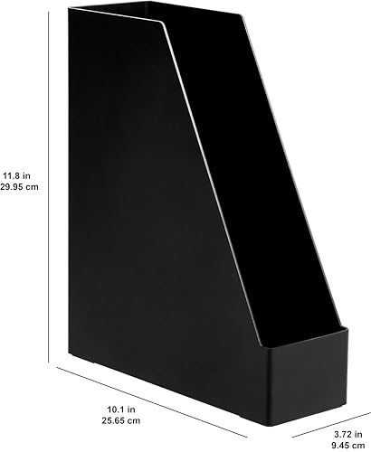Amazon Basics Plastic Desk Organizer Magazine Rack and File - Image 4