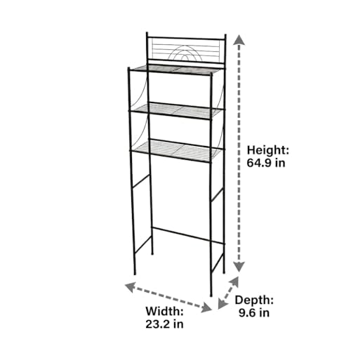 Bath Bliss 3 Tier Freestanding Bathroom Space Saver, Black - Image 4