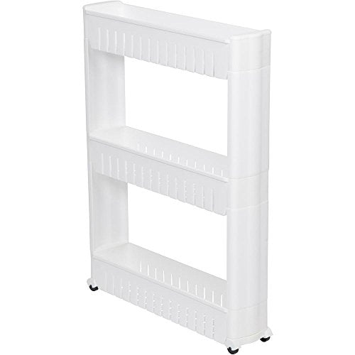 28" Slim Slide Out Storage Tower for Laundry, Bathroom - Image 2