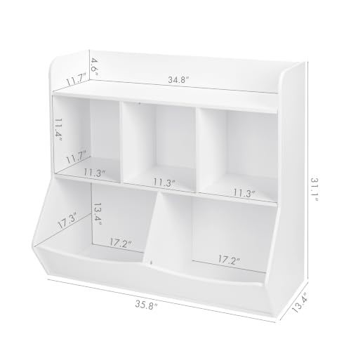 UTEX Toy Storage Organizer with Bookcase, Slanted Kids Toy - Image 3