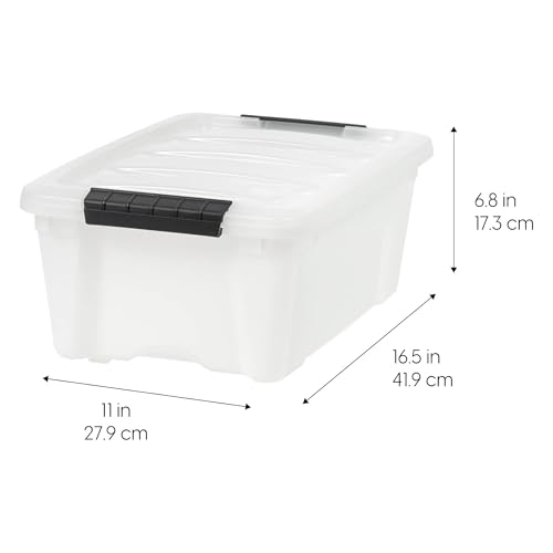 IRIS USA 6-Pack 13 Quart Storage Bins with Lids, Pearl - Image 3