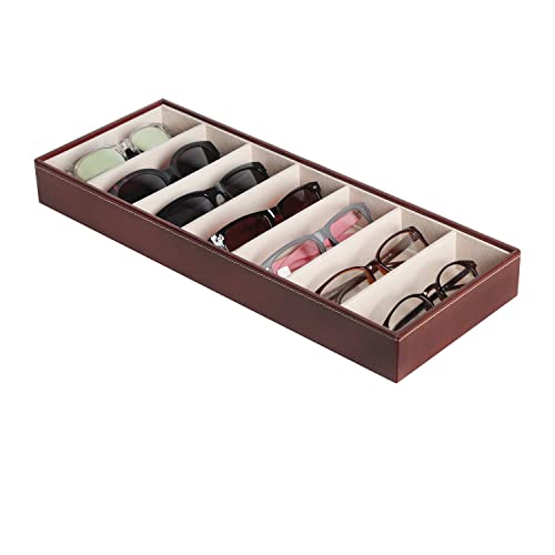 J JACKCUBE DESIGN 7 Slot Sunglasses Organizer, Leather Eyeglass - Image 2
