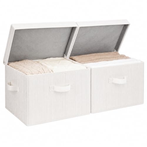 StorageWorks Fabric Storage Bins with Lids, Closet Storage Bins - Image 2