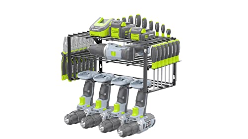 WORKPRO 150LBS Power Tool Organizer, Wall Mounted Drill - Image 2