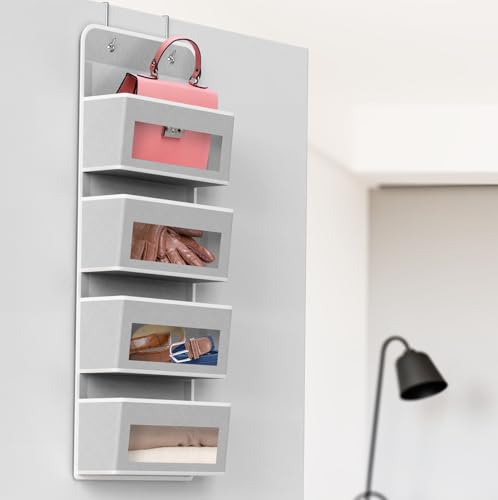 Simple Houseware 4 Clear Window Pocket Over Door Hanging - Image 7