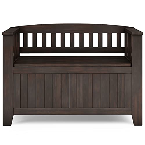 SIMPLIHOME Acadian 36" Wide Solid Wood Storage Bench - Image 6