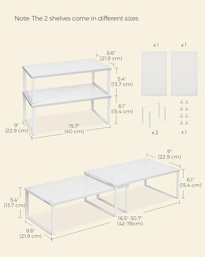 SONGMICS Set of 2 Metal Spice Racks, Stackable Expan | All Products - Image 7