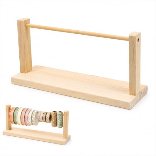 Craft Ribbon Storage Organizer Wooden Ribbon Holder - Image 2