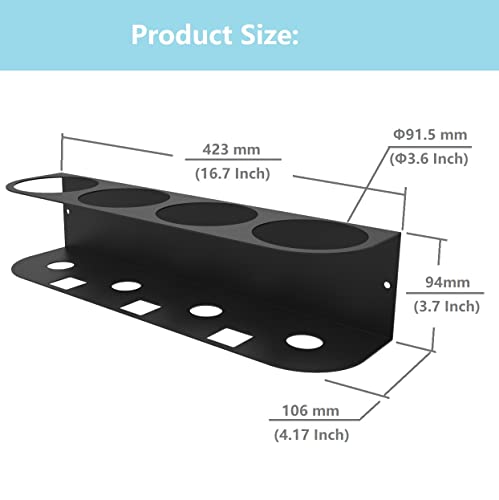 4 Spray Bottles Holder, Steel Wall Mount Storage Organizer - Image 3