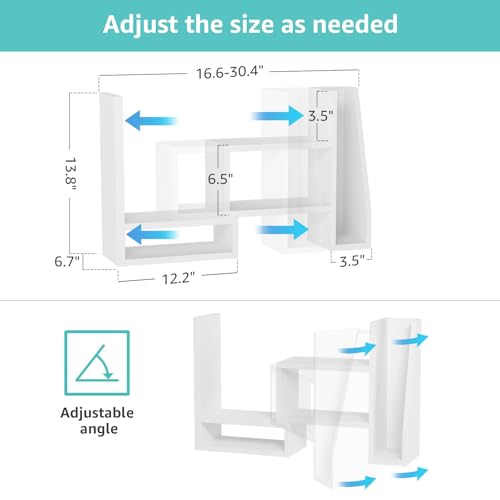Desktop File Organizer Desk Organizer Shelf - White Office - Image 3