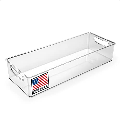 Pikanty Clear Refrigerator Organizer Bin with Handles — 15 Inch - Image 2