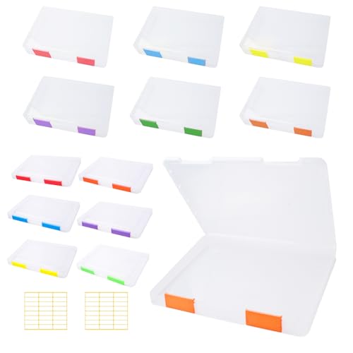12 Pcs Clear Paper Storage Box, Multicolor, 12.4x9.84x1.18 Inches - Image 2