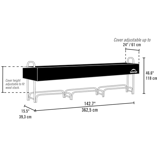 ShelterLogic 12' Adjustable Heavy Duty Outdoor Firewood - Image 4