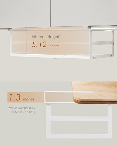 Under Shelf Storage Basket, 2-Pack Under Cabinet Shelf Organizer - Image 5