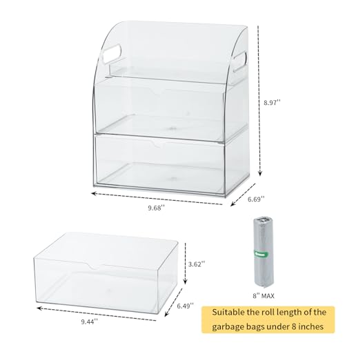 Clear Kitchen and Pantry Organizer with Drawers, Plastic - Image 4