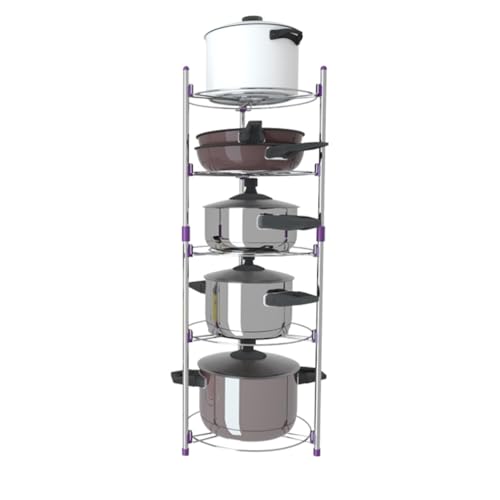 Cookware Stand,5 Tiers Round Shelf Storage Tower for Home Kitchen - Image 2