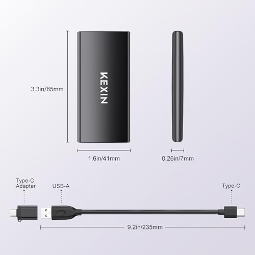KEXIN 256GB External SSD Hard Drive USB 3.1 Type-c Portable Solid - Image 3
