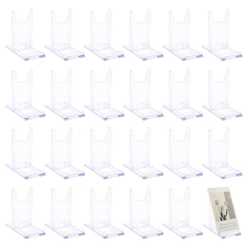FREEEBLOSS 24 Pcs Acrylic Book Stand Adjustable Clear Display - Image 2