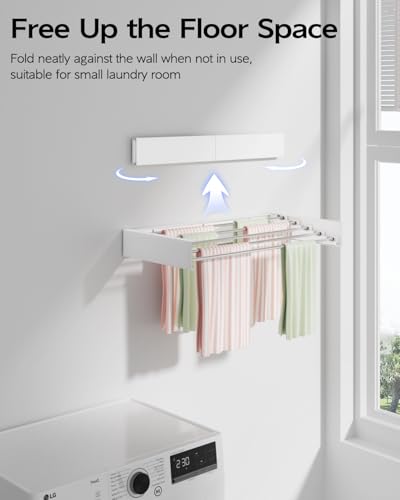 Wall Mounted Clothes Drying Rack 23.6", Foldable Wall - Image 4