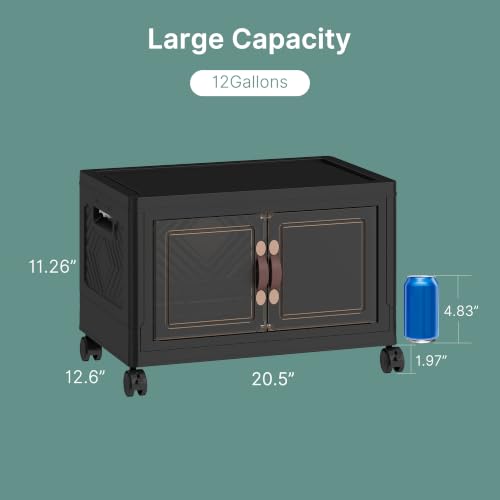 240QT Lockable Plastic Storage Bins, 5 Pack Collapsible Cabinets - Image 3