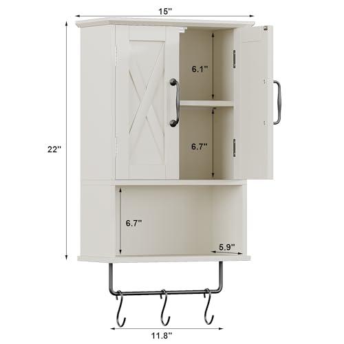ChooChoo Small Medicine Cabinet with Towel Bar, Hanging Storage - Image 4