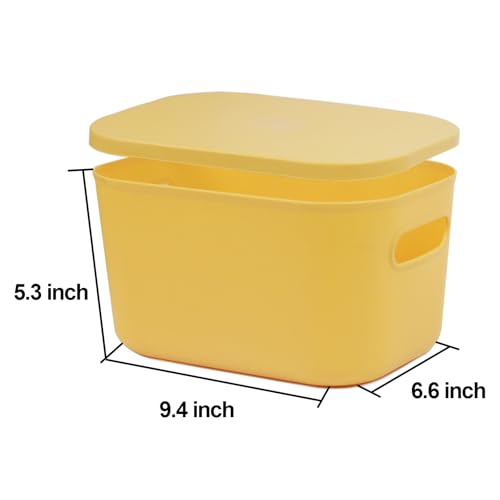 6Pcs Small Storage Bins with Lids, Stackable Plastic Organizer - Image 4